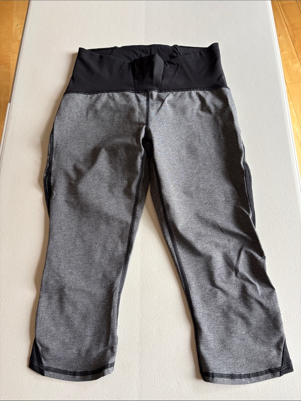 lululemon Gray Capris with Black Waistband
